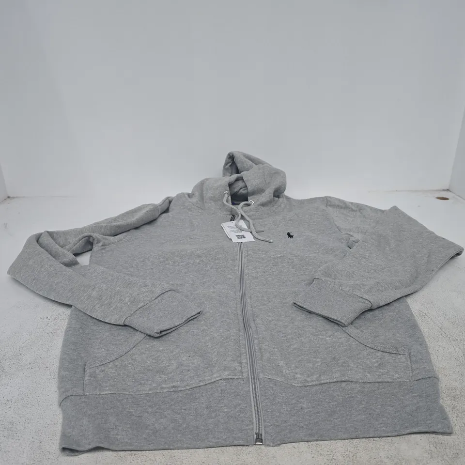 POLO RALPH LAUREN CLASSIC ZIP HOODIE – GREY, UK SMALL (S)