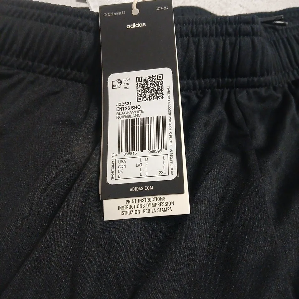 ADIDAS BLACK LARGE SHORTS TAGGED