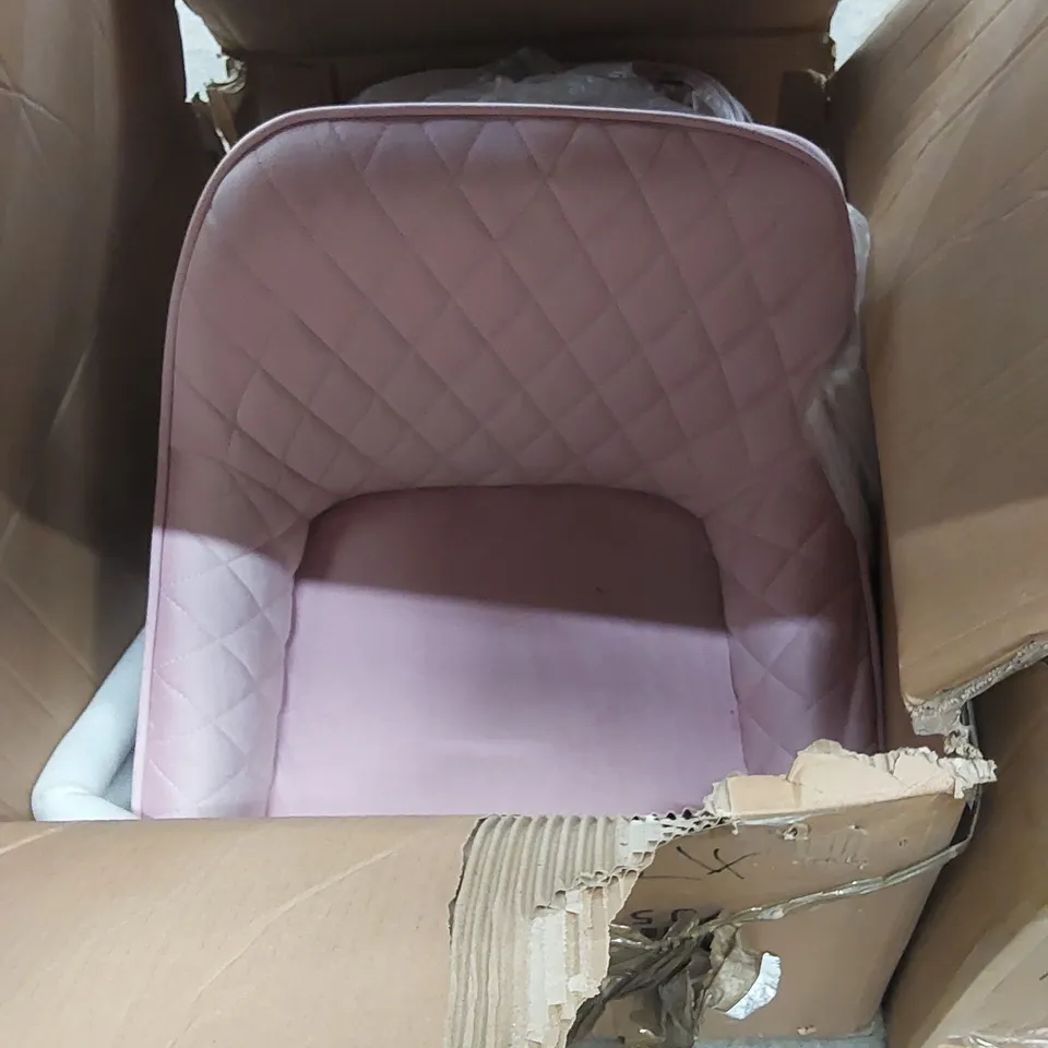BOXED SET OF 2 PINK VELVET CHAIRS