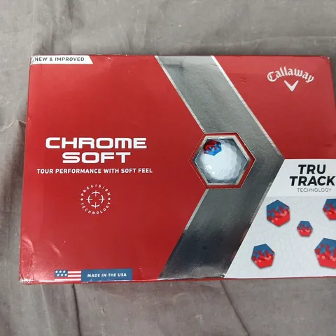 BOXED CALLAWAY CHROME SOFT TRUTRACK WHITE GOLF BALLS (12 BALLS)