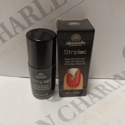 BOX OF APPROXIMATELY 30 X 8ML VIALS OF ALESSANDRO STRIPLAC PEEL-OFF ACTIVATOR