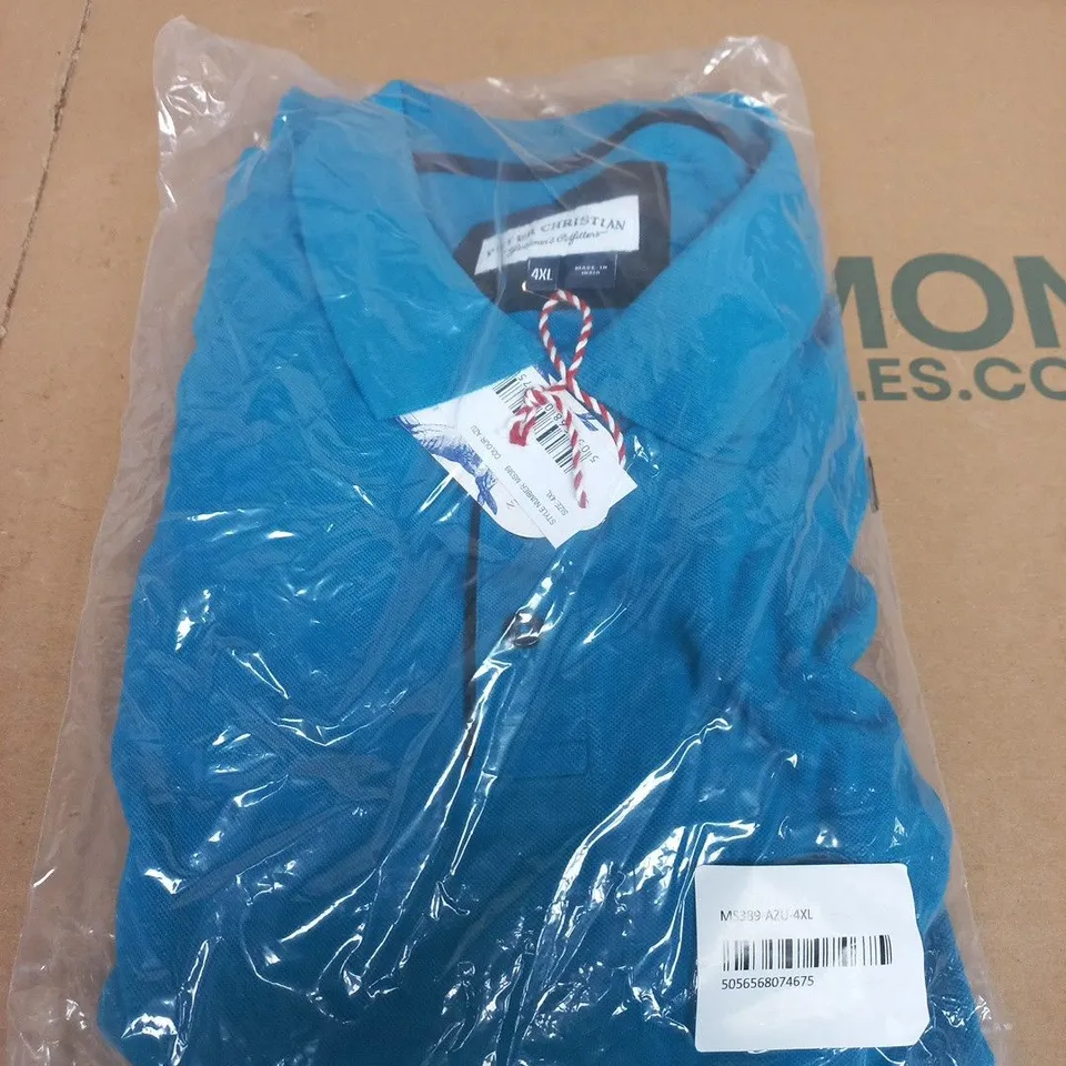 PETER CHRISTIAN GENTLEMEN'S OUTFITTERS POLO SHIRT – BLUE, 4XL