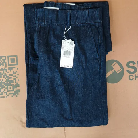 MANGO WIDE-LIGH HIGH RISE PANTS IN DARK BLUE SIZE MEDIUM