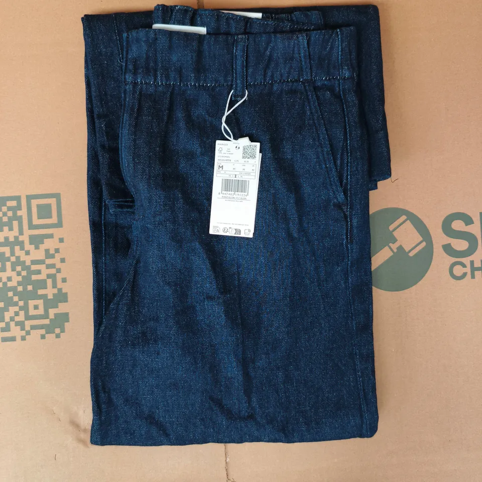 MANGO WIDE-LIGH HIGH RISE PANTS IN DARK BLUE SIZE MEDIUM