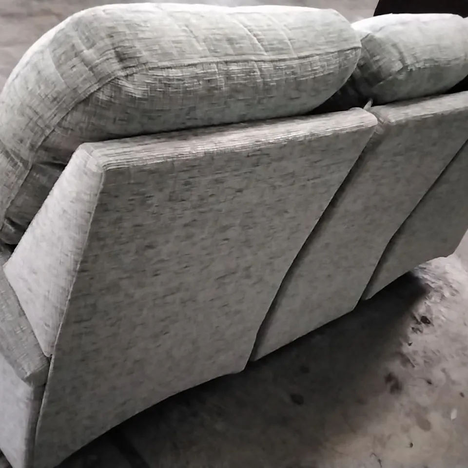 QUALITY BRITISH DESIGNER G PLAN MANUFACTURED HOLMES 3 SEATER MANUAL RECLINER DBL SOFA - FARROW ICE FABRIC 