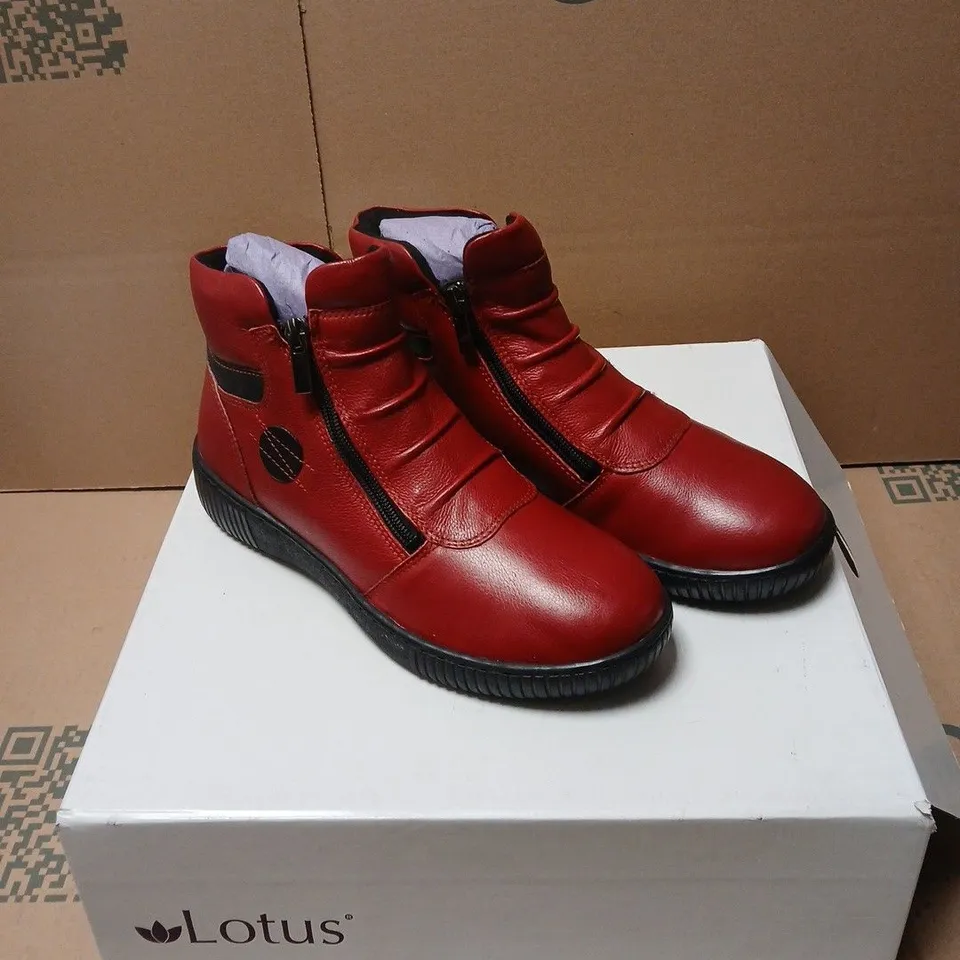 LOTUS ATLANTA RED ANKLE BOOTS – UK 4
