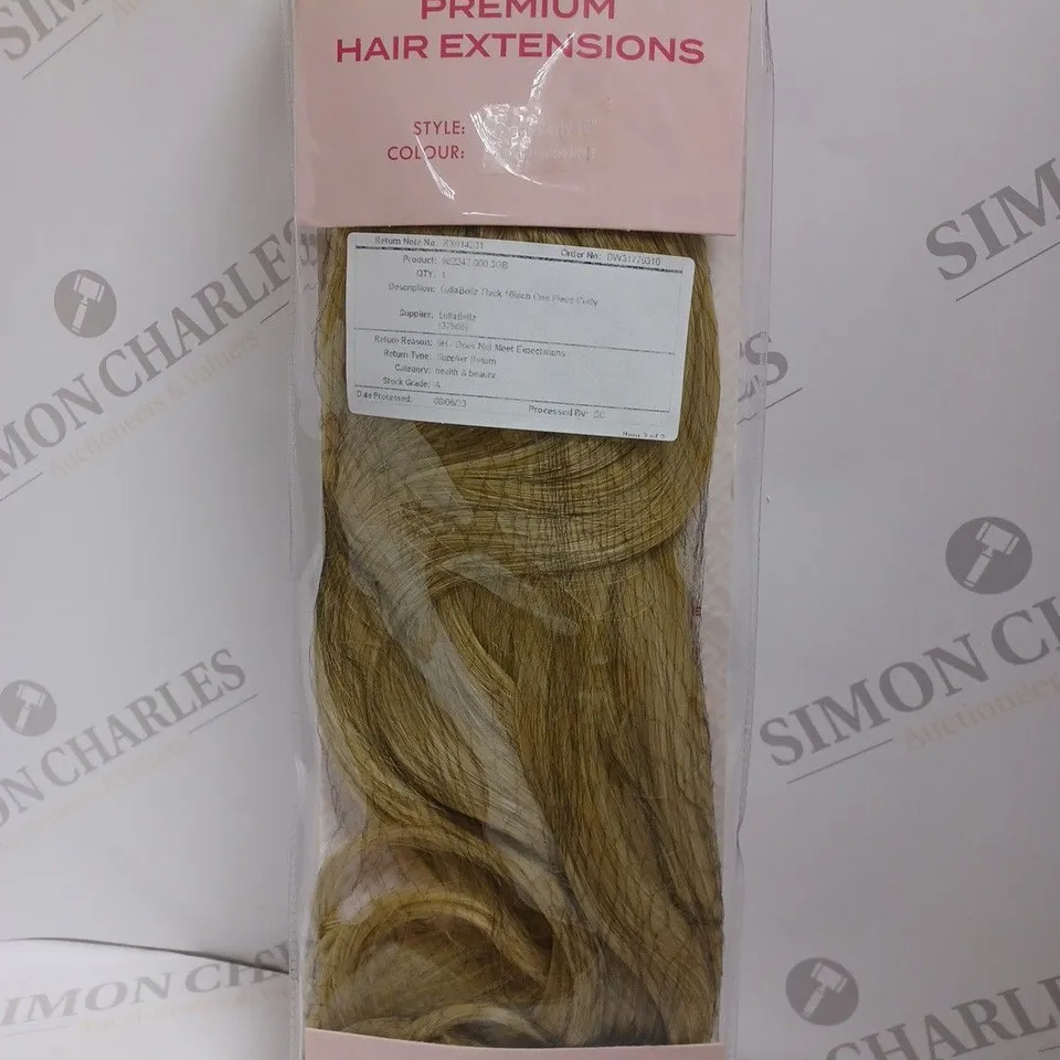 LULLABELLZ THICK ONE PIECE CURLY HAIR EXTENSION - 16" LIGHT GOLDEN BLONDE