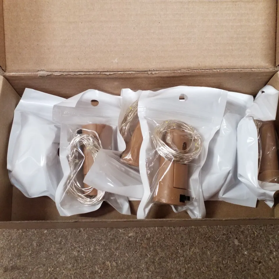 BOX CONTAINING APPROXIMATELY 51 BOXES OF 6 WINE BOTTLE LED STRING LIGHTS