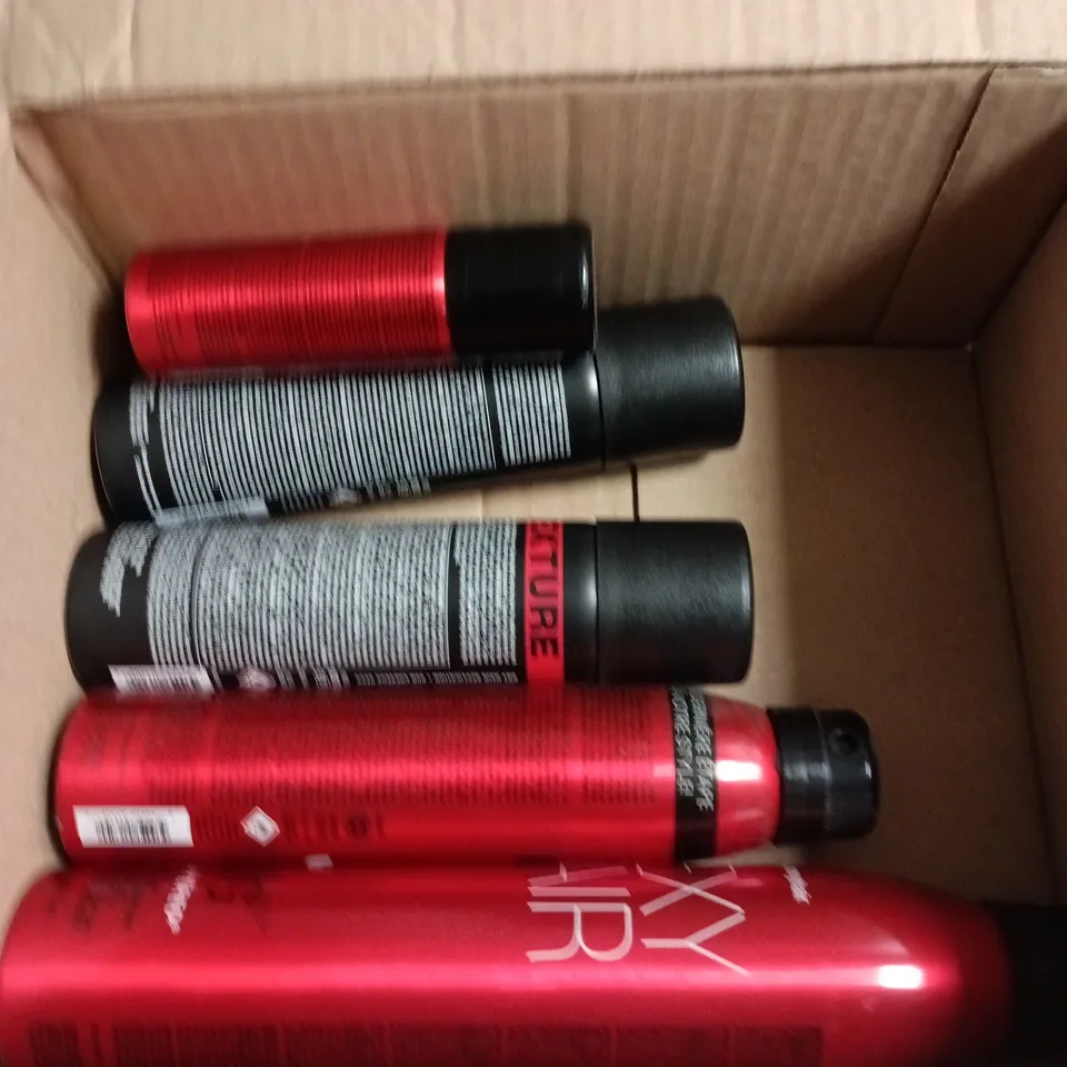 BOX OF APPROXIMATELY 10 SEXY HAIR HAIRCARE PRODUCTS TO INCLUDE STYLING WAX, STYLING POWDER AND DAILY CLARIFYING SHAMPOO