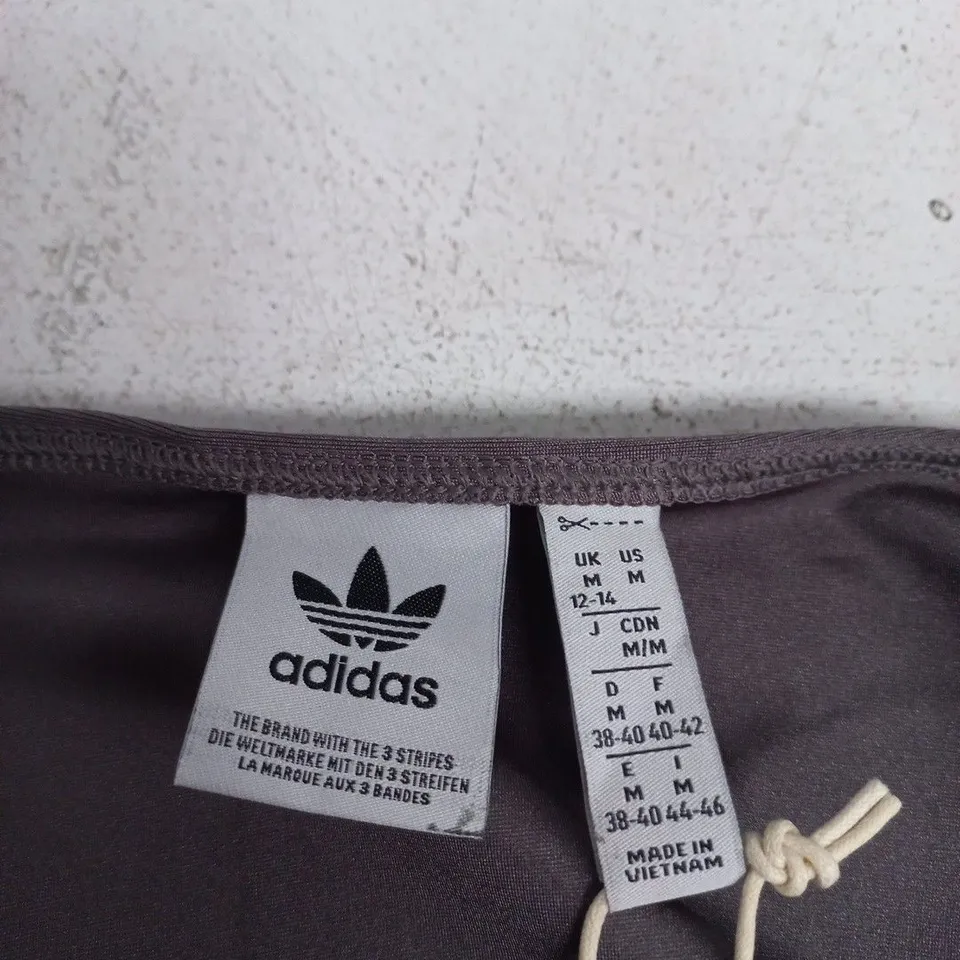 ADIDAS WOMEN’S ONE-SHOULDER SPORTS TOP – DARK BROWN, UK M (12–14) – ADIDAS ORIGINALS
