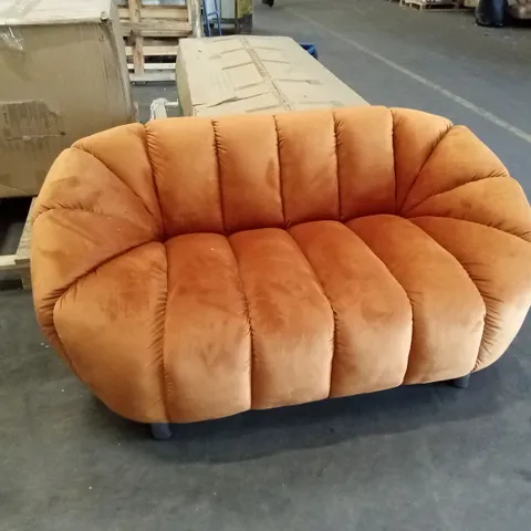 MITESH UPHOLSTERED SOFA - ORANGE VELVET