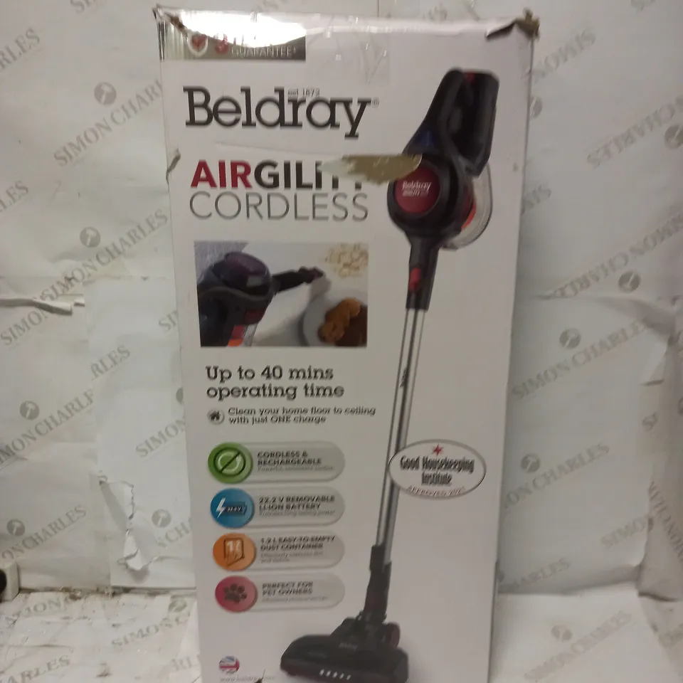 BELDRAY BEL0813NRG AIRGILITY MAX CORDLESS VACUUM CLEANER