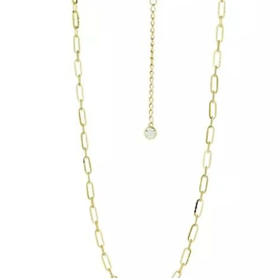 DIAMONIQUE 0.5CT TW PAPERCLIP 45CM NECKLACE STERLING SILVER