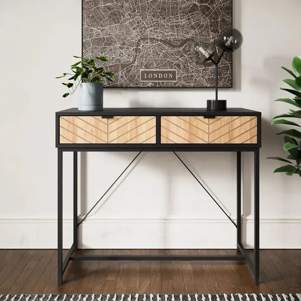 BOXED NIXON CONSOLE TABLE - BLACK (1 BOX)