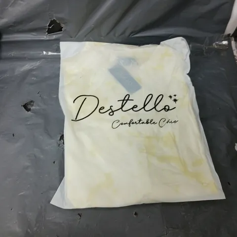 12 BRAND NEW DESTELLO TIE DYE SHIRTS IN YELLOW - UK 15