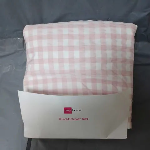 GINGHAM SEERSUCKER DUVET COVER SET - DOUBLE 