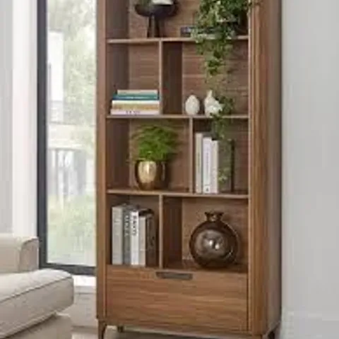 BOXED CARINA 1 DRAWER BOOKCASE - MID OAK (2 BOXES)