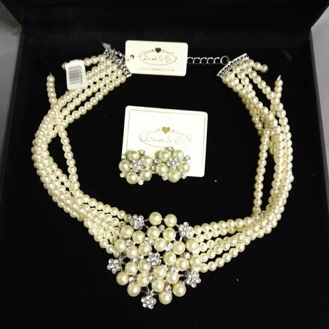 LOVETT & CO EMBELLISHED NECKLACE AND EARRINGS