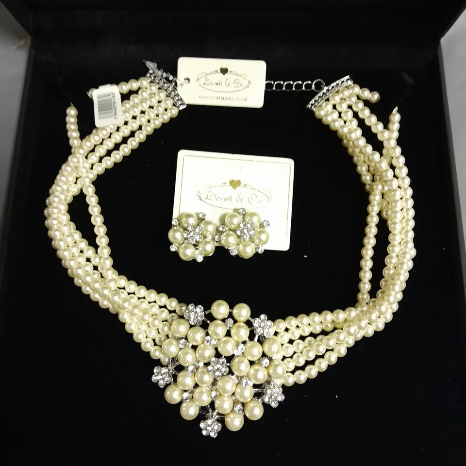 LOVETT & CO EMBELLISHED NECKLACE AND EARRINGS