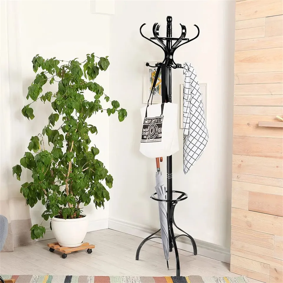 BOXED BELLVIEW SOLID WOOD FREESTANDING COAT RACK (1 BOX)