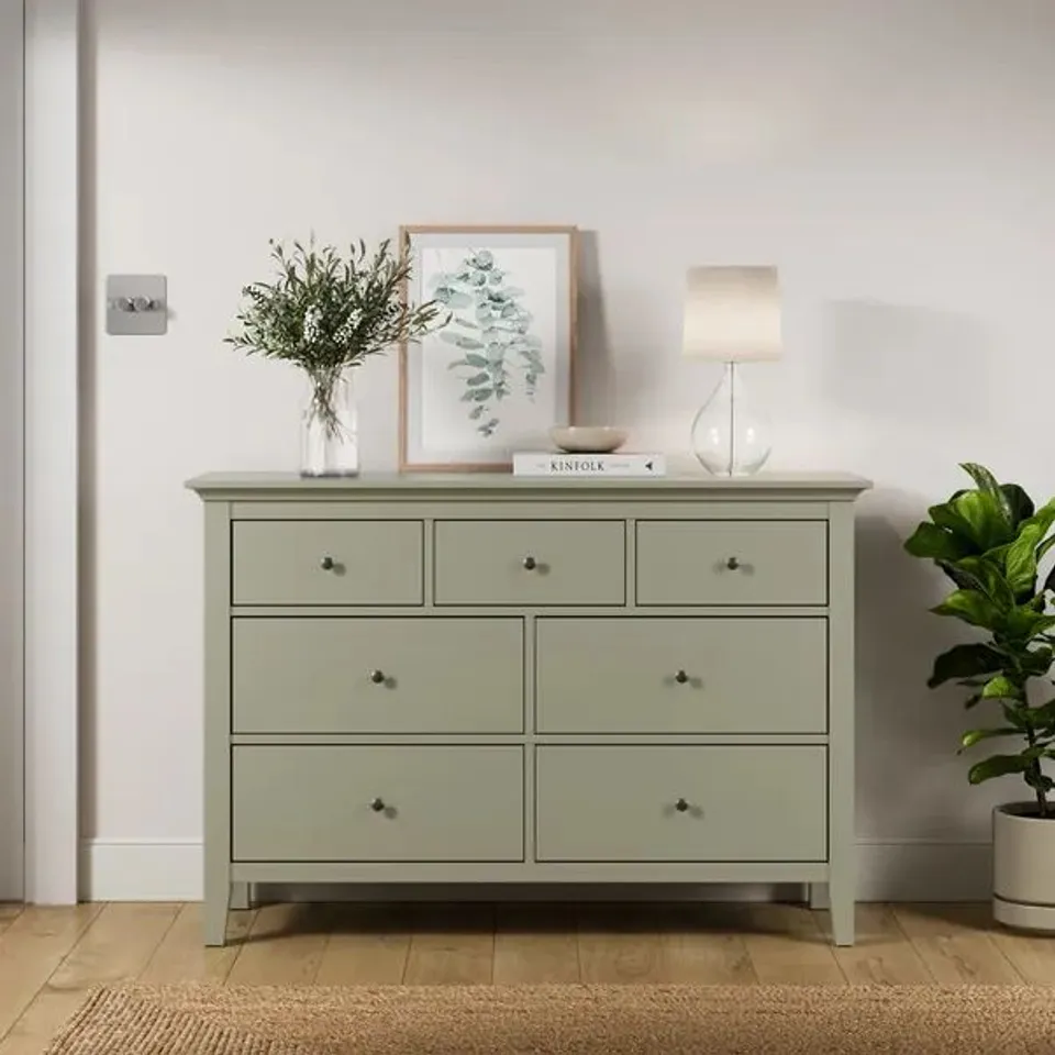 BOXED LYNTON 7 DRAWER CHEST - SAGE (2 BOXES)