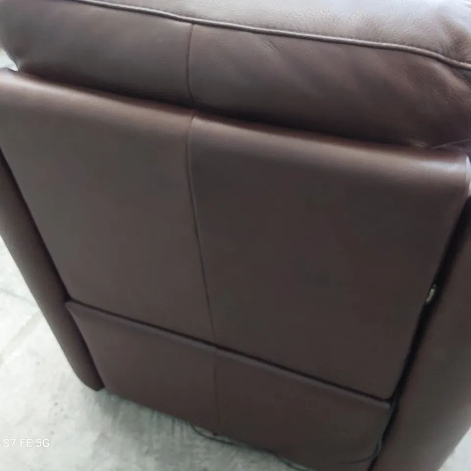 QUALITY ITALIAN DESIGNER POWER RECLINING PARMA EASY CHAIR BROWN LEATHER 
