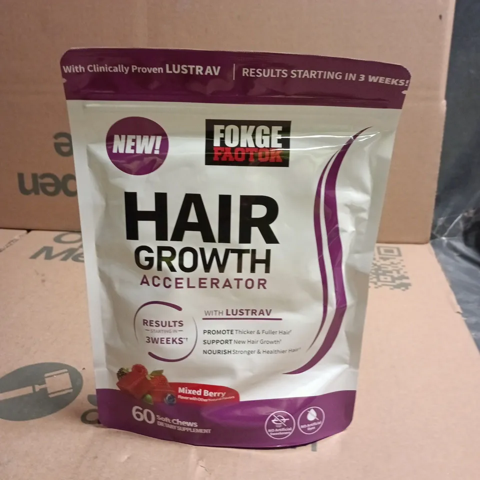 HAIR GROWTH ACCELERATOR – MIXED BERRY FLAVOUR, 60 SOFT CHEWS (DIETARY SUPPLEMENT) 
