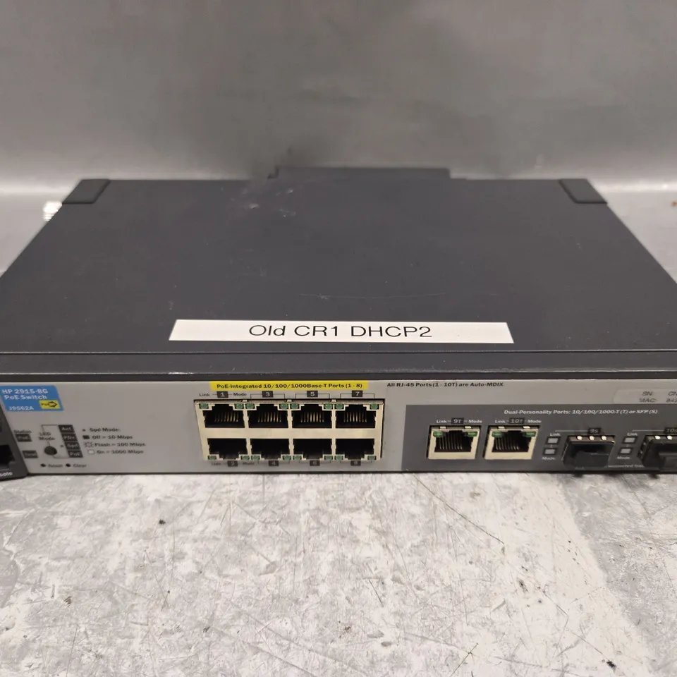 HP PROCURVE 2915-8G 8-PORT MANAGED POE SWITCH WITH AC ADAPTER J9562A