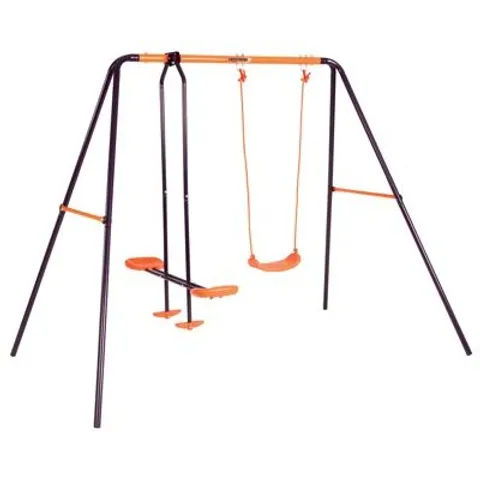 BOXED FREEPORT PARK POWDER COATED STEEL SWING SET (1 BOX)