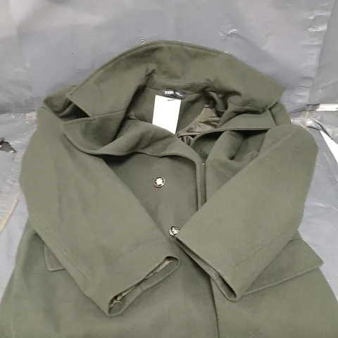 YOURS MILITARY WOOL COAT IN GREEN - 20