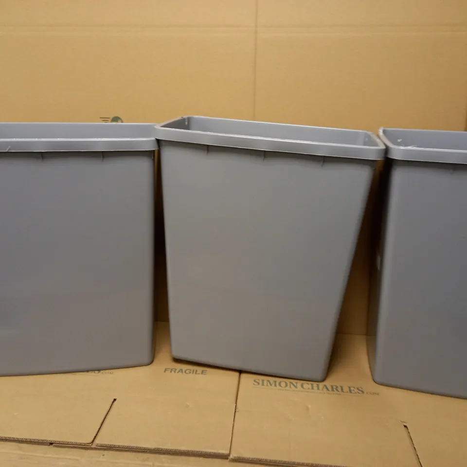 ADDIS SET OF 3 RECYCLING 100% RECYCLED PLASTIC WASTE BINS RRP £29.99