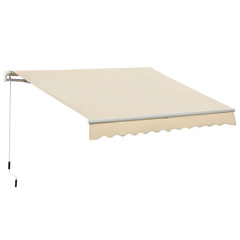 BOXED OUTSUNNY MANUAL RETRACTING SUN AWNING IN NATURAL - 1 BOX