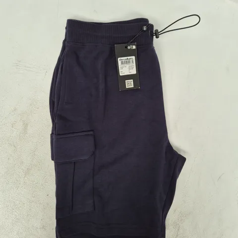 THREADBARE MEN'S FLEECE SHORTS IN NAVY SIZE MEDIUM