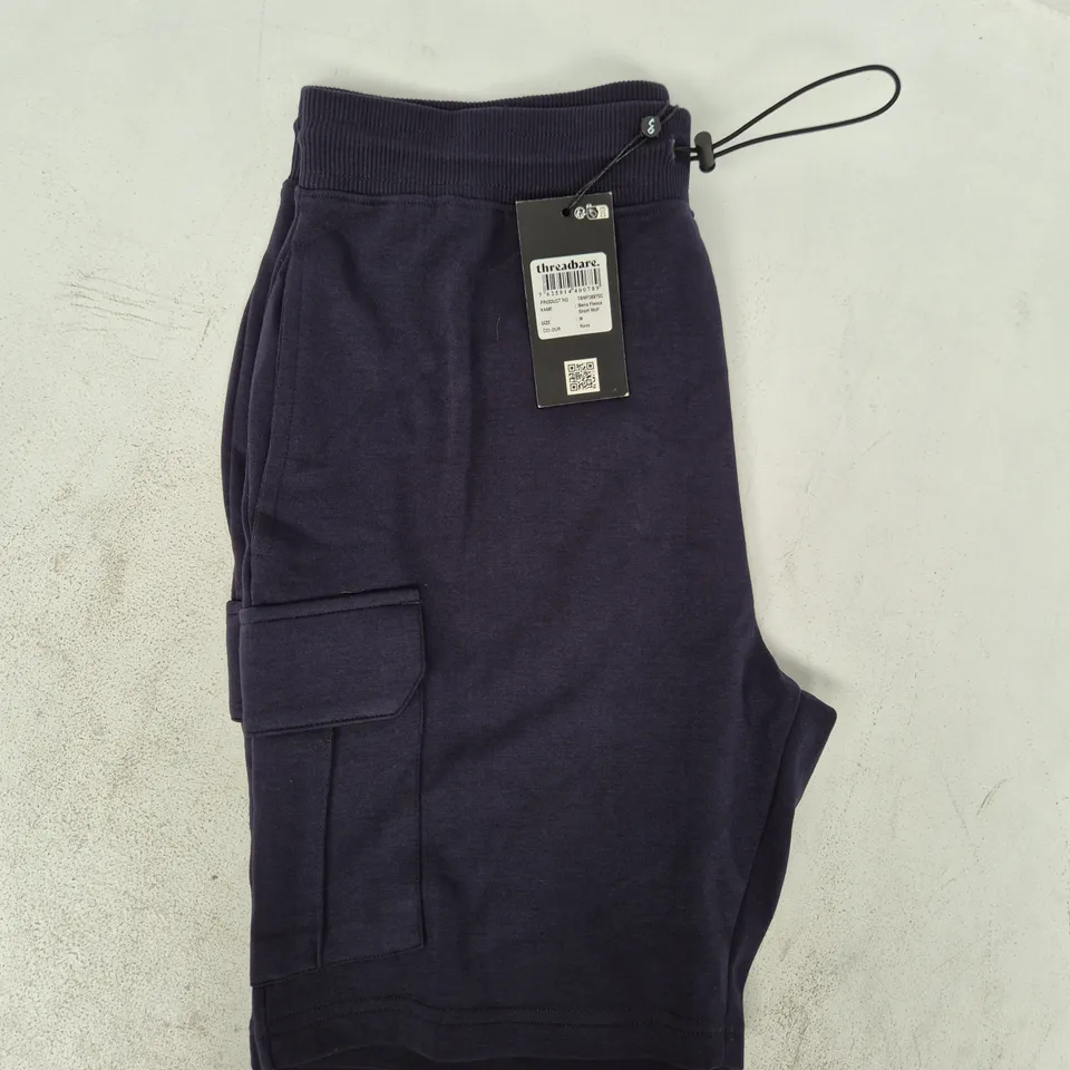 THREADBARE MEN'S FLEECE SHORTS IN NAVY SIZE MEDIUM