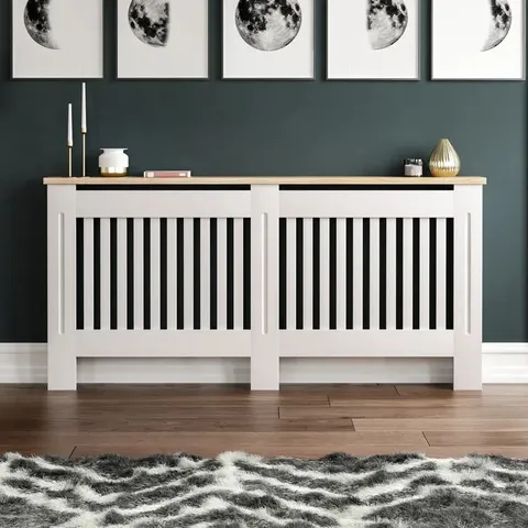 BOXED BEACONSFIELD RADIATOR COVER MEDIUM WHITE/OAK