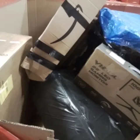 PALLET OF ASSORTED HOUSEHOLD GOODS AND PRODUCTS TO INCLUDE;MONITOR,COOKER HOOD