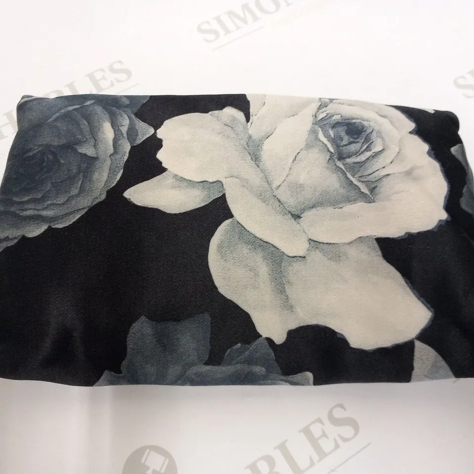 LANVIN PARIS BLACK AND WHITE FLORAL PRINT CLUTCH BAG