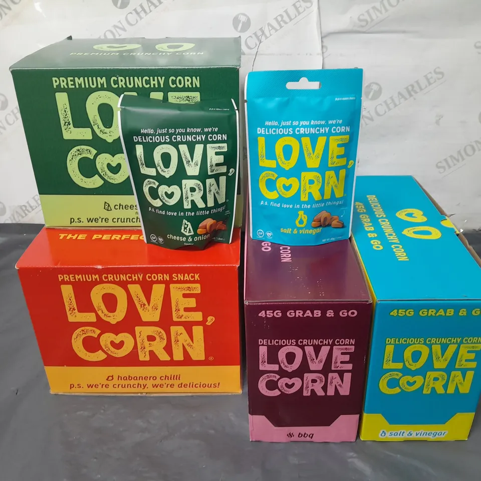 LOT OF 4 LOVE CORN MULTIPACKS IN VARIOUS FLAVOURS 
