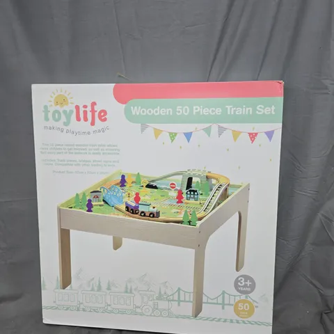 TOYLIFE WOODEN 50 PIECE TRAIN SET – BOXED