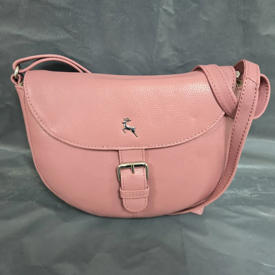 ASHWOOD LIMERICK LEATHER SADDLE BAG - PINK