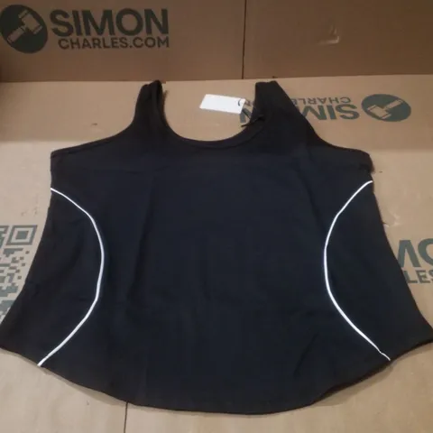 BOX CONTAINING APPROXIMATELY 11 BRAND NEW SIMPLY BE BLACK/WHITE PIPING VESTS - SIZE 20