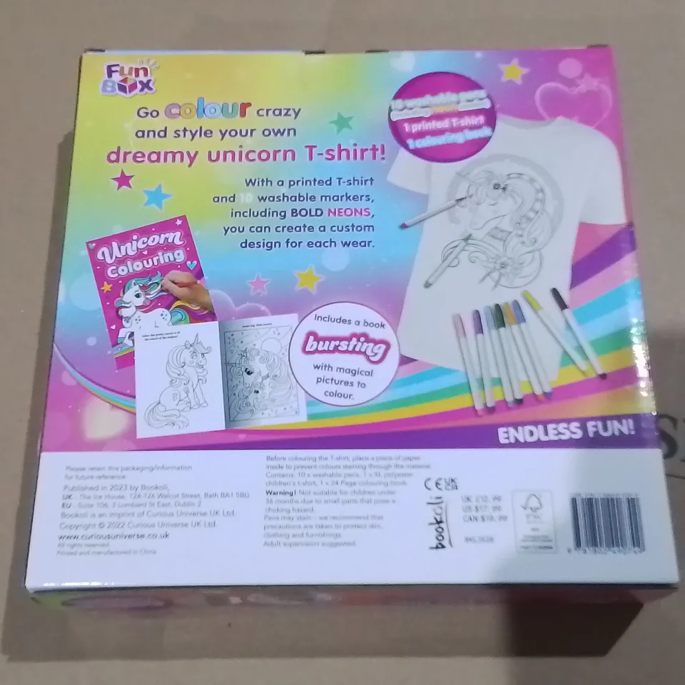 LOT OF 7 BRAND NEW COLOUR YOUR OWN UNICORN T-SHIRT SETS