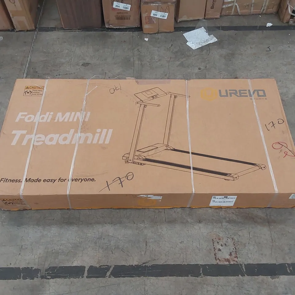 BOXED UREVO SPORTS FOLDING MINI TREADMILL 