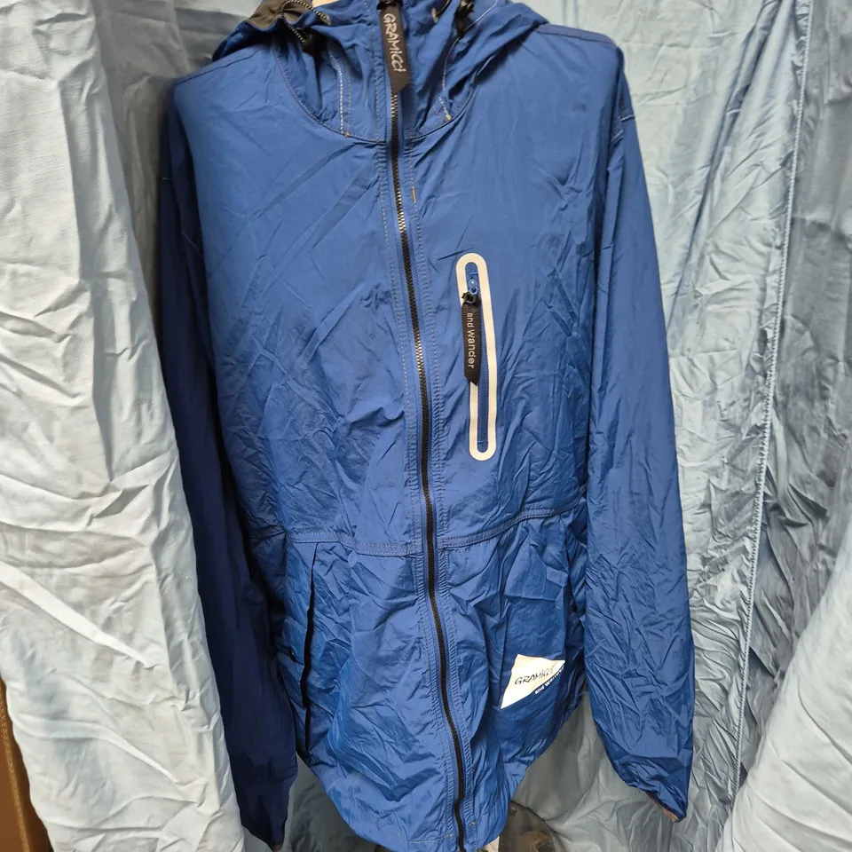 GRAMICCI X AND WANDER BLUE WINDBREAKER JACKET – UK XL (US XL, ASIA XL)