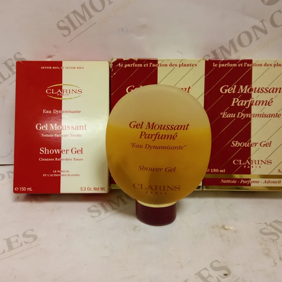 3 X 150ML CLARINS EAU DYNAMISANTE SHOWER GEL