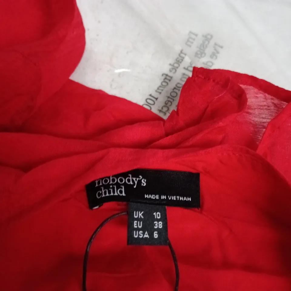 NOBODY'S CHILD LOLA MIDAXI DRESS – RED, UK 10 (EU 38, US 6)