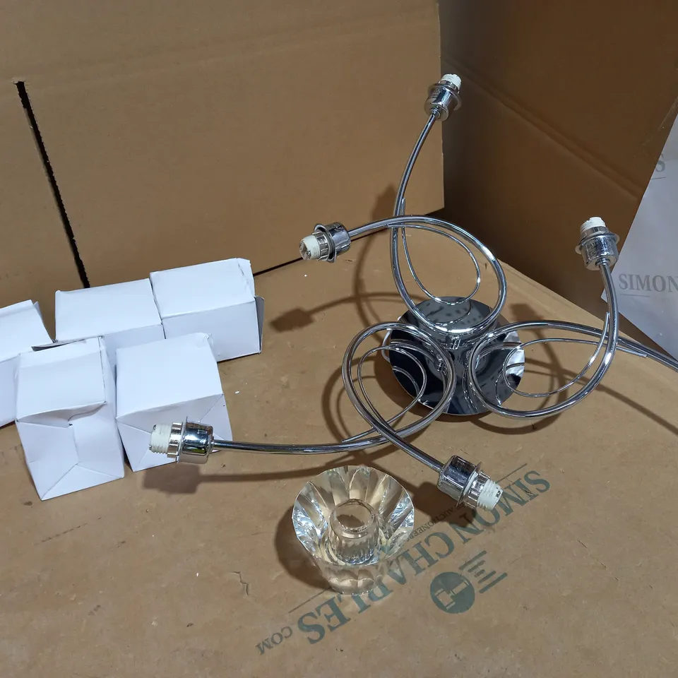 DAR AVALON CLEAR GLASS SHADE POLISHED CHROME FINISH 