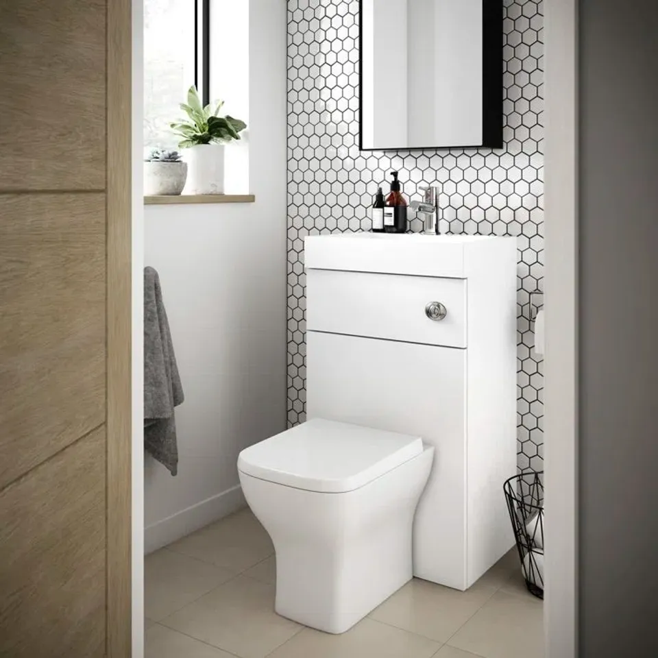 BOXED ATHENA 503MM FREESTANDING BATHROOM WC UNIT WITH BASIN - WHITE (1 BOX)