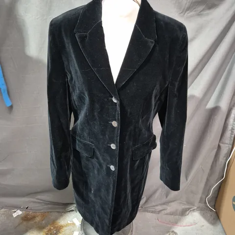 BODEN BLACK VELVET BLAZER COAT – WOMEN'S UK 12 (12R)