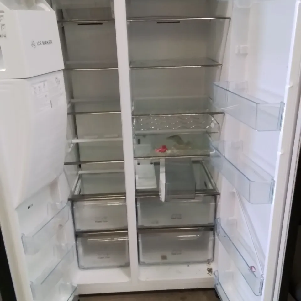 HISENSE RS694N4TBE FREESTANDING AMERICAN SIDE - BY - SIDE DOOR AMERICAN FRIDGE FREEZER 562L, BLACK, WITH NON-PLUMBED WATER AND ICE DISPENSER, BLACK, 91 × 178.65 × 68.9 CM (W×H×D) [ENERGY CLASS E]